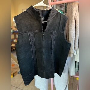100% Genuine Leather Suede Zip-Up Vest
